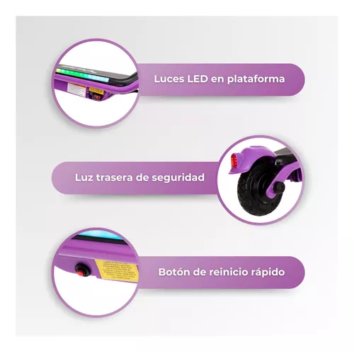 Foto 5 pulgar | Scooter Patín Eléctrico Eco-forte Sg10 Botón Inicio Rápido Morado