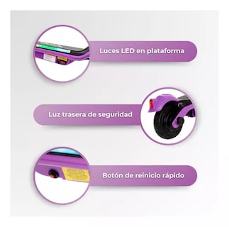Foto 4 | Scooter Patín Eléctrico Eco-forte Sg10 Botón Inicio Rápido Morado