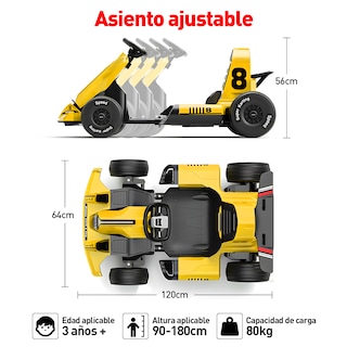 Foto 4 | Montable Electrico Infantil Honey Whale Bdq-8 Amarillo