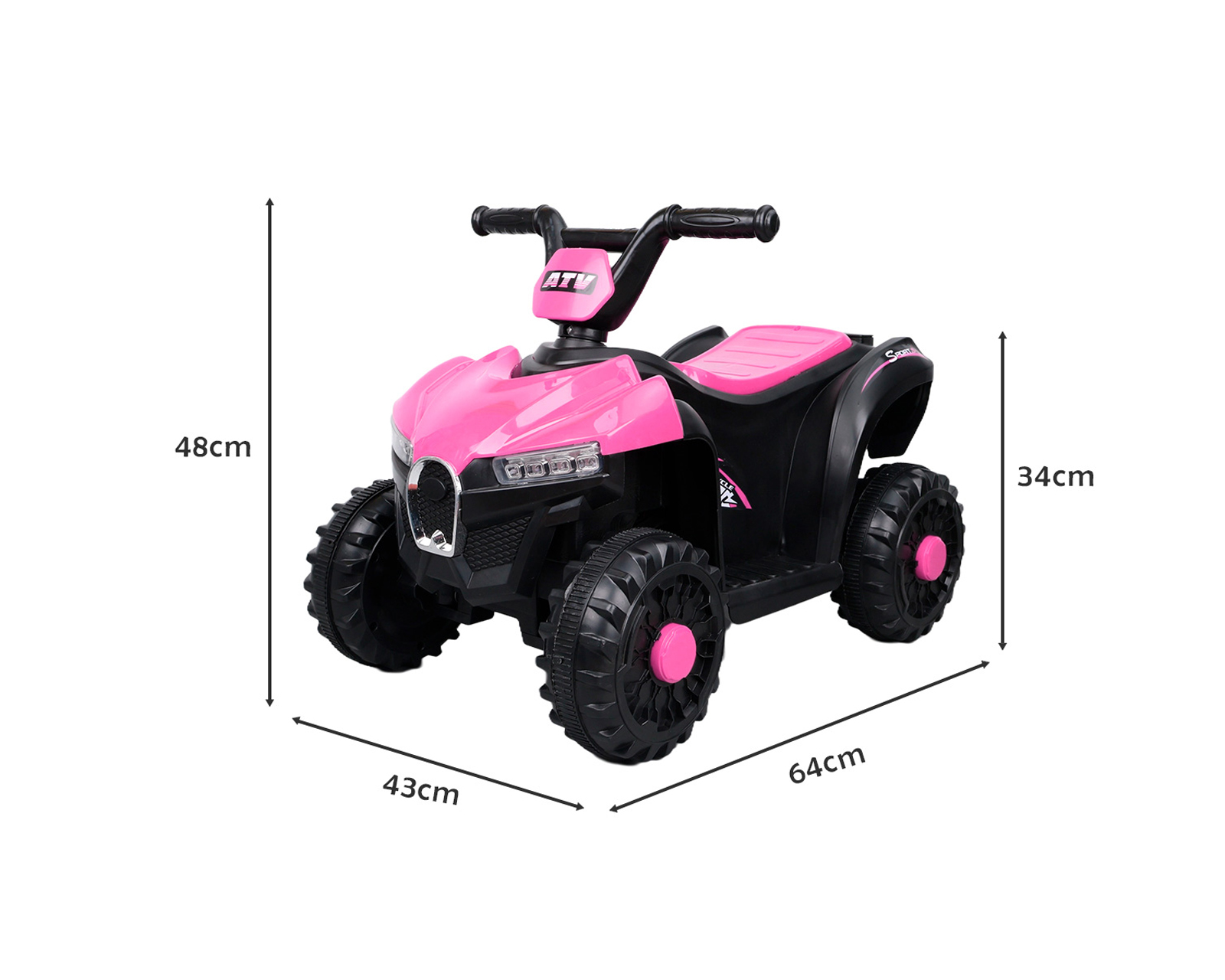 Foto 4 pulgar | Montable Infantil Cuatrimoto Eléctrica Basitex Color Rosa