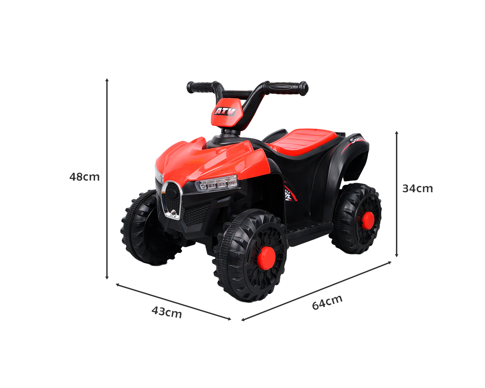 Foto 4 pulgar | Montable Infantil Cuatrimoto Eléctrica Basitex Color Rojo