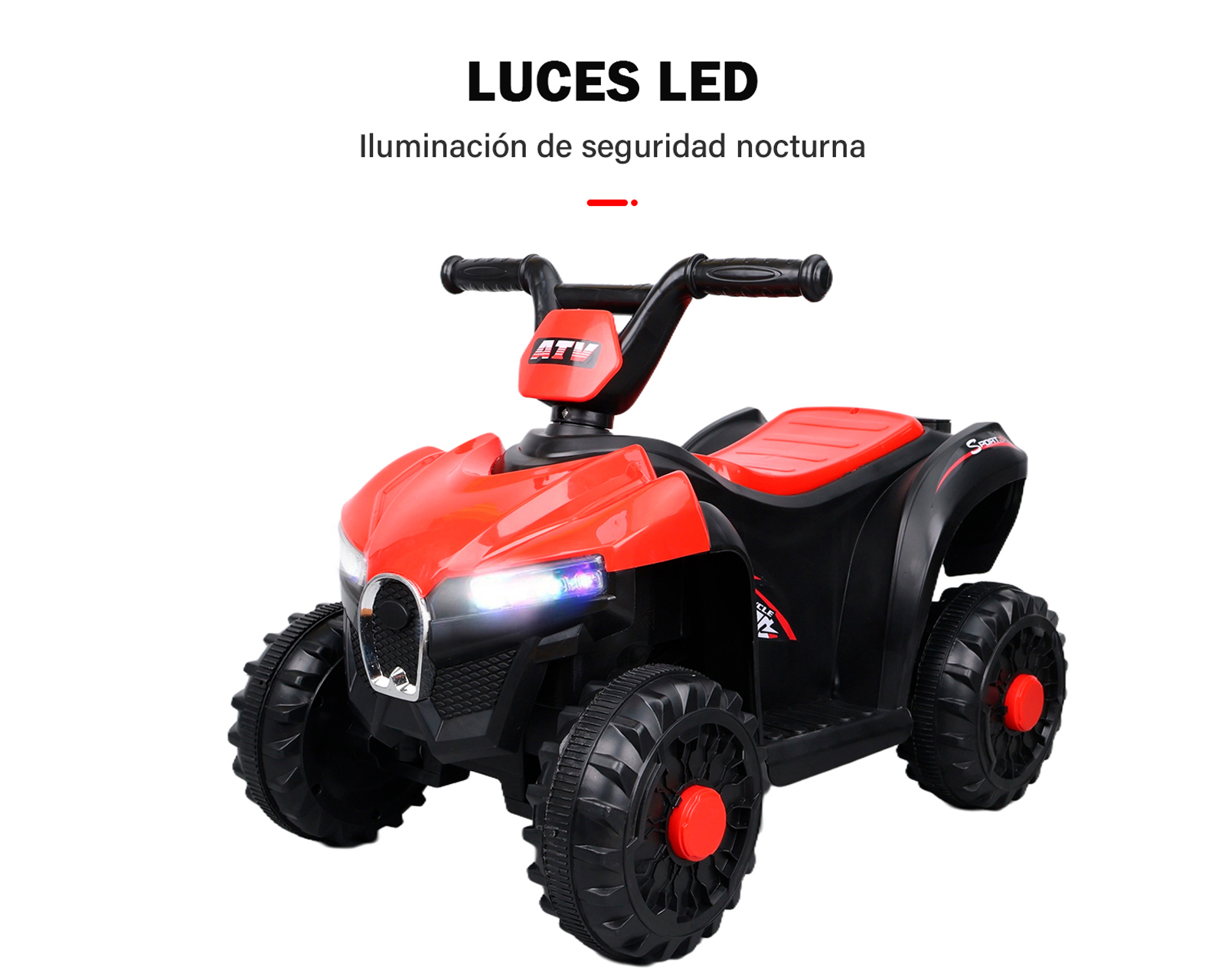 Foto 5 pulgar | Montable Infantil Cuatrimoto Eléctrica Basitex Color Rojo