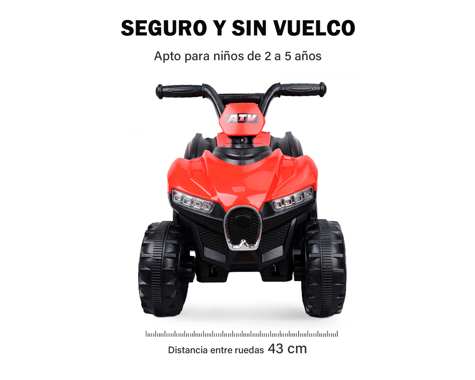 Foto 7 | Montable Infantil Cuatrimoto Eléctrica Basitex Color Rojo