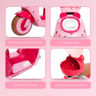 Foto 3 | Montable Eléctrico Aeiou 318 Tipo Vespa Tres Ruedas Rosa
