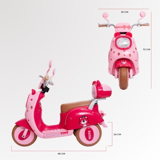Foto 4 | Montable Eléctrico Aeiou 318 Tipo Vespa Tres Ruedas Rosa