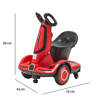 Foto 6 pulgar | Montable Eléctrico Scoote Denco Toys Rojo Control Remoto Rotación 360° Bluetooth USB AUX Música Luces Led y Cinturón