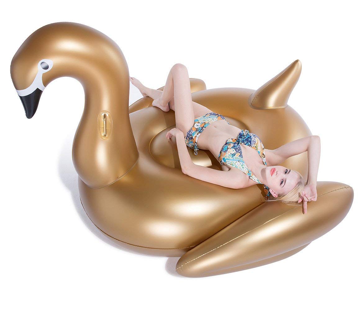 Flotador Inflable Para Piscina Jasonwell Giant Golden Swan Para Adultos - Venta Internacional.