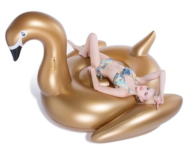 Foto 1 | Flotador Inflable Para Piscina Jasonwell Giant Golden Swan Para Adultos - Venta Internacional.