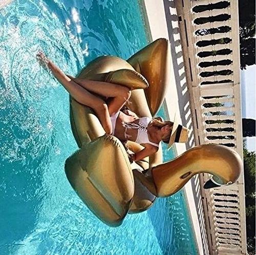 Foto 7 pulgar | Flotador Inflable Para Piscina Jasonwell Giant Golden Swan Para Adultos - Venta Internacional.