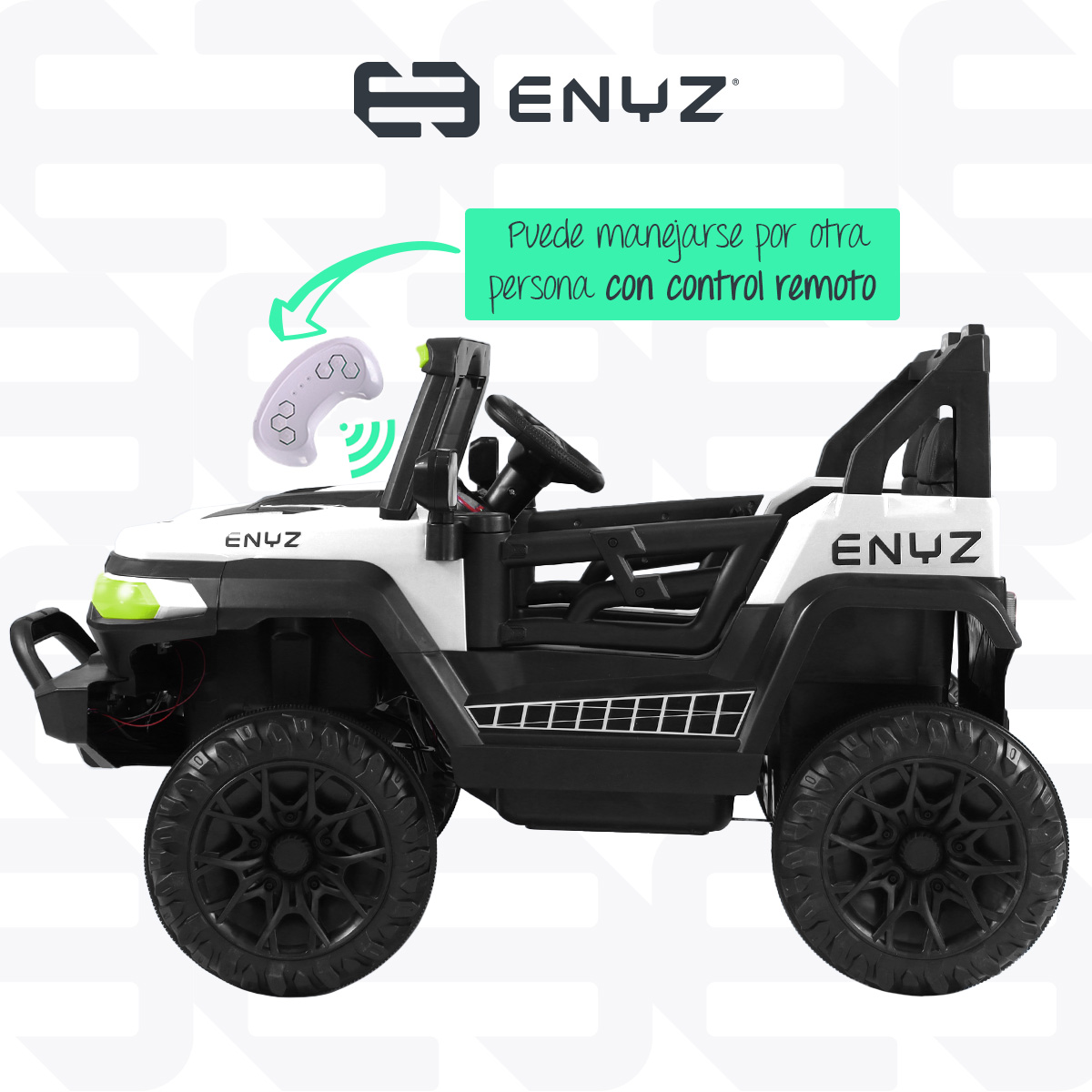Foto 6 pulgar | Camioneta Montable Eléctrico Águila Con Control Remoto Para Niña Niño Con Asientos De Piel Carro Todo Terreno Bcx-7