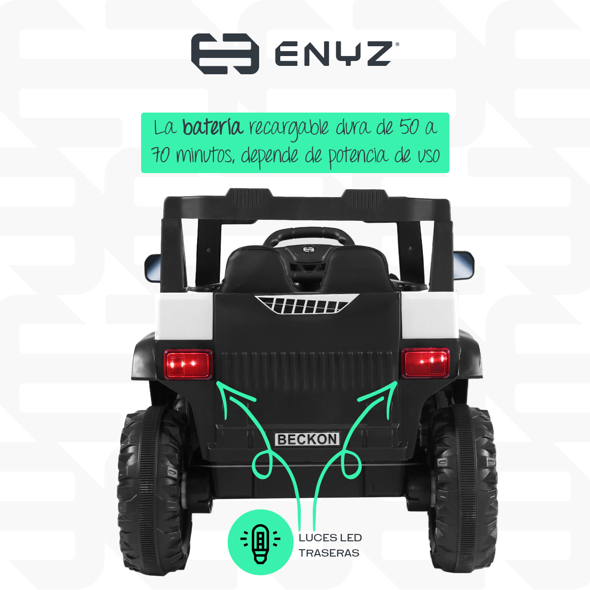 Foto 7 pulgar | Camioneta Montable Eléctrico Águila Con Control Remoto Para Niña Niño Con Asientos De Piel Carro Todo Terreno Bcx-7