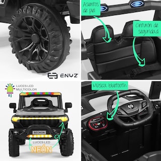 Foto 3 | Camioneta Montable Eléctrico Tigre Con Control Remoto Para Niña Niño Con Asientos De Piel Carro Todo Terreno Bcx-7