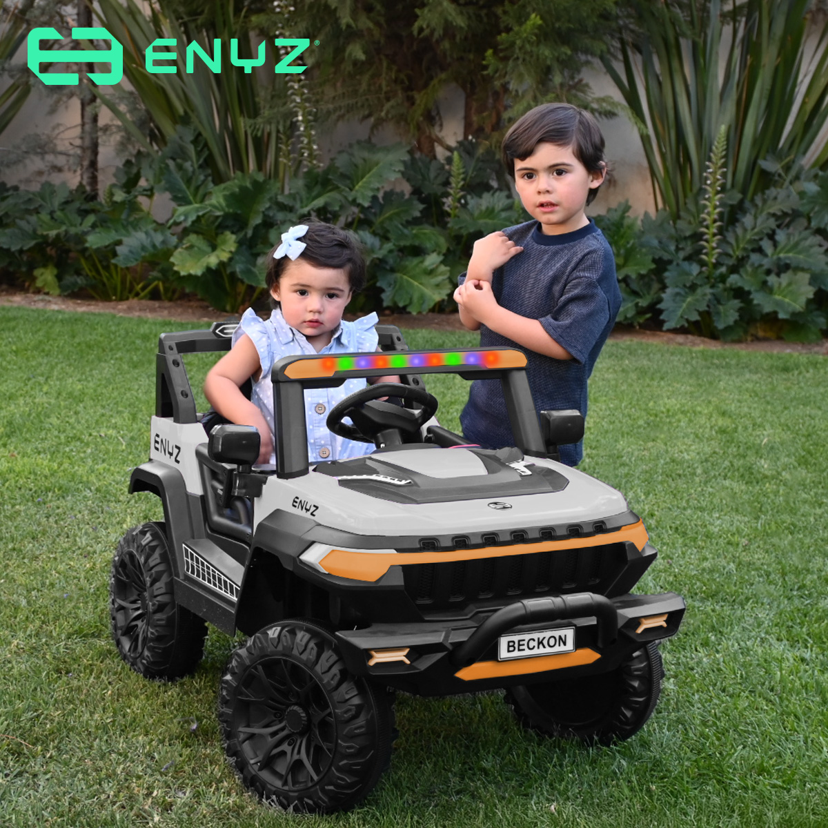 Foto 8 pulgar | Camioneta Montable Eléctrico Tigre Con Control Remoto Para Niña Niño Con Asientos De Piel Carro Todo Terreno Bcx-7