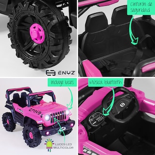 Foto 3 | Camioneta Jeep Montable Chita Para Niña Niño Eléctrico Carro Todo Terreno Con Control Remoto Bcx-6 Enyz Luces Frontale