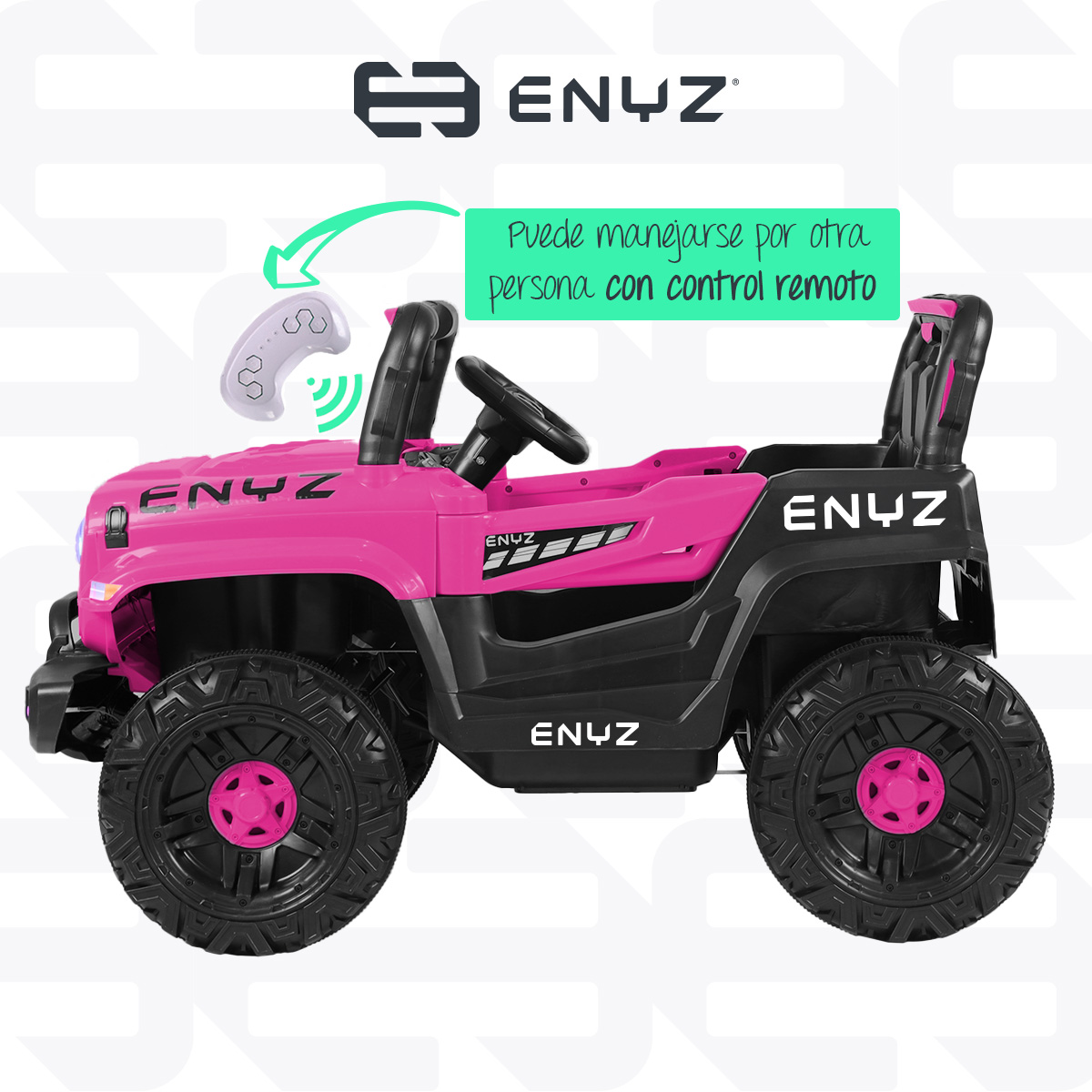 Foto 6 pulgar | Camioneta Jeep Montable Chita Para Niña Niño Eléctrico Carro Todo Terreno Con Control Remoto Bcx-6 Enyz Luces Frontale