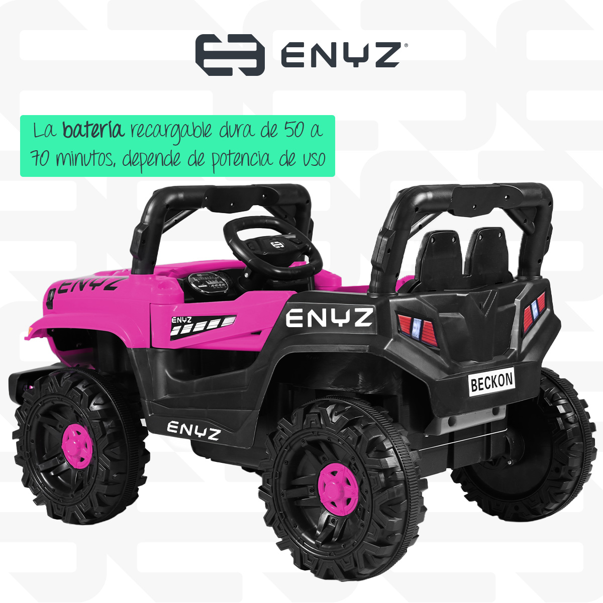 Foto 7 pulgar | Camioneta Jeep Montable Chita Para Niña Niño Eléctrico Carro Todo Terreno Con Control Remoto Bcx-6 Enyz Luces Frontale