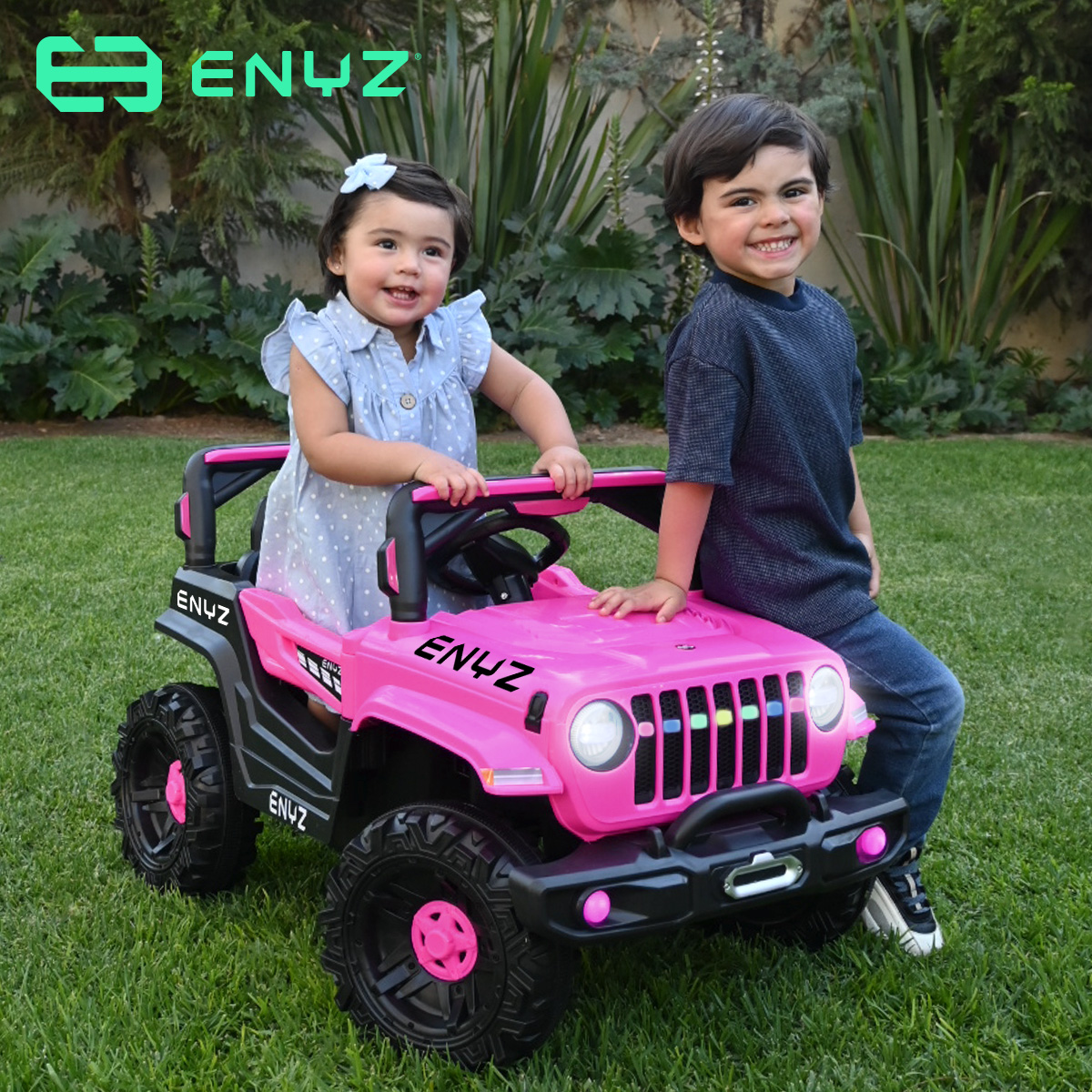 Foto 8 pulgar | Camioneta Jeep Montable Chita Para Niña Niño Eléctrico Carro Todo Terreno Con Control Remoto Bcx-6 Enyz Luces Frontale