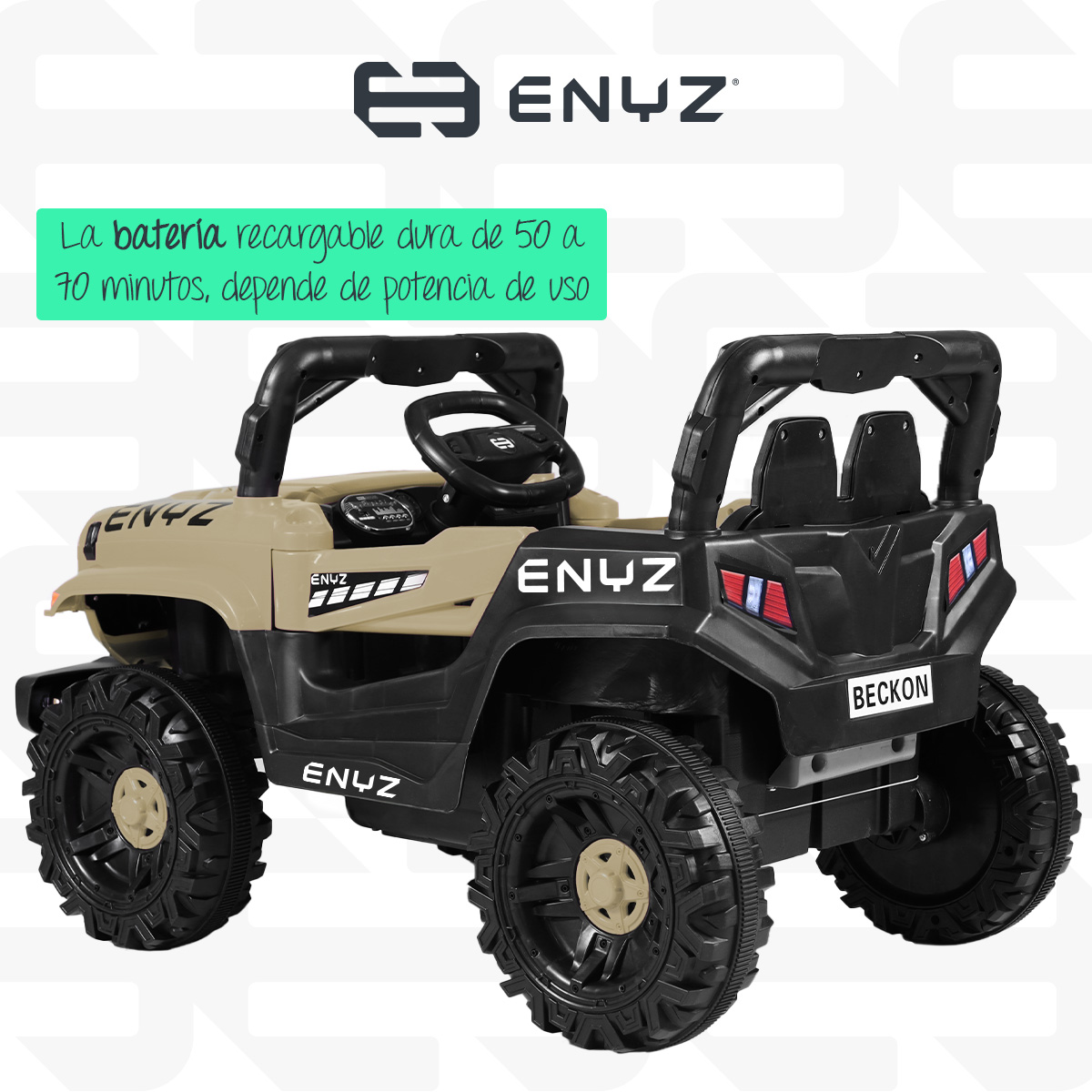 Foto 7 pulgar | Camioneta Jeep Montable León Para Niña Niño Eléctrico Carro Todo Terreno Con Control Remoto Bcx-6 Enyz Luces Frontales