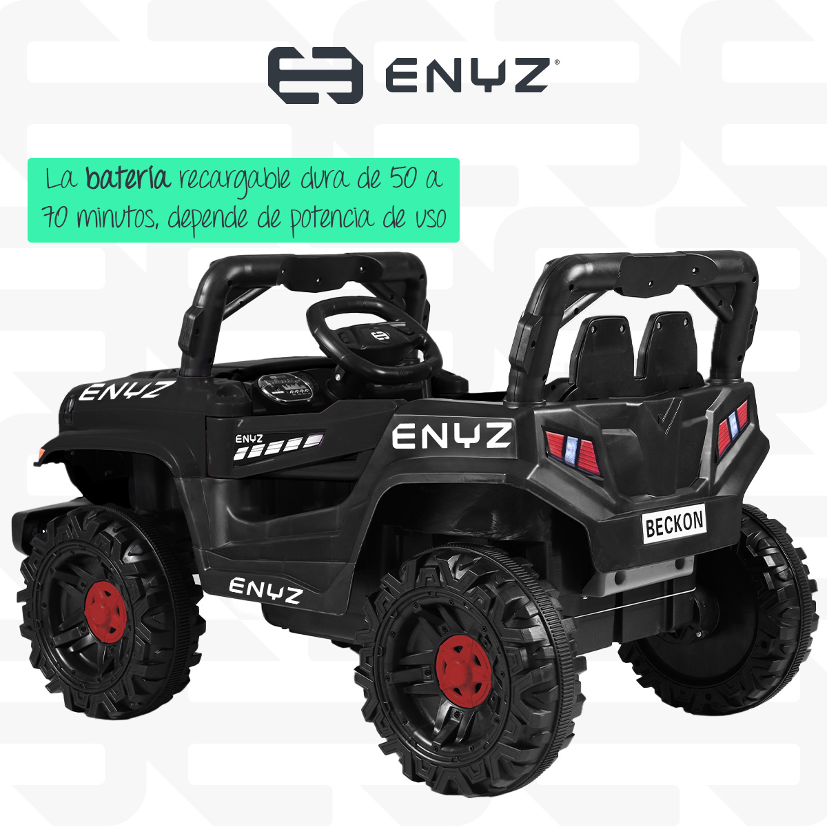 Foto 7 pulgar | Camioneta Jeep Montable Halcón Para Niña Niño Eléctrico Carro Todo Terreno Con Control Remoto Bcx-6 Enyz Luces Front