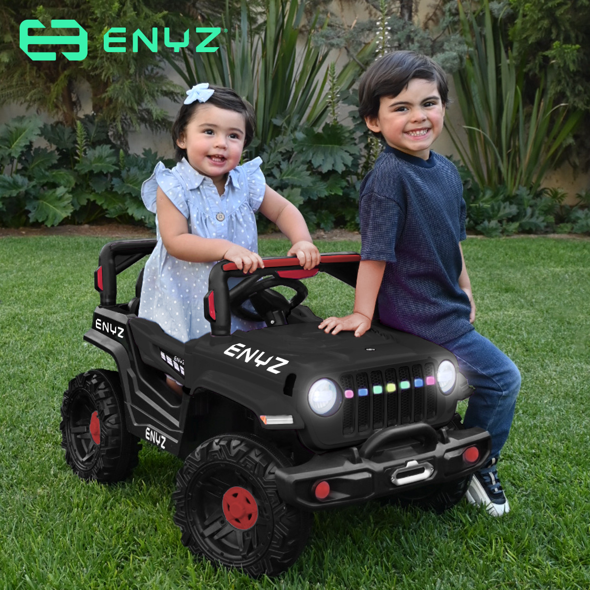 Foto 8 pulgar | Camioneta Jeep Montable Halcón Para Niña Niño Eléctrico Carro Todo Terreno Con Control Remoto Bcx-6 Enyz Luces Front