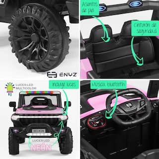 Foto 3 | Camioneta Montable Eléctrico Delfín Con Control Remoto Para Niña Niño Con Asientos De Piel Carro Todo Terreno Bcx-7