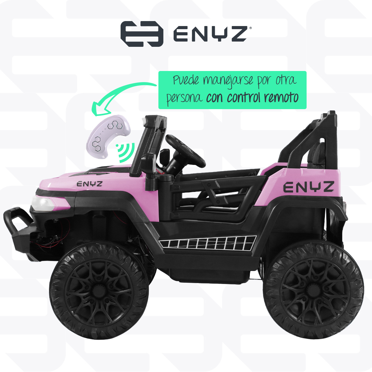 Foto 6 pulgar | Camioneta Montable Eléctrico Delfín Con Control Remoto Para Niña Niño Con Asientos De Piel Carro Todo Terreno Bcx-7