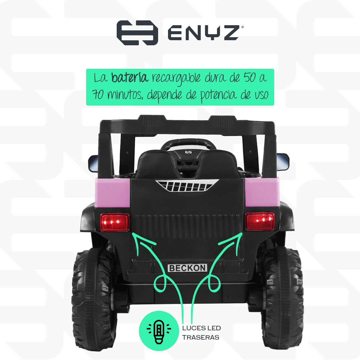 Foto 7 pulgar | Camioneta Montable Eléctrico Delfín Con Control Remoto Para Niña Niño Con Asientos De Piel Carro Todo Terreno Bcx-7