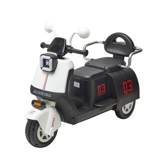 Foto 1 | Montable Eléctrico Moto Vintage Denco Toys Blanco/negro,control Remoto Bluetooth/usb/aux, Música Luces Led, Asiento