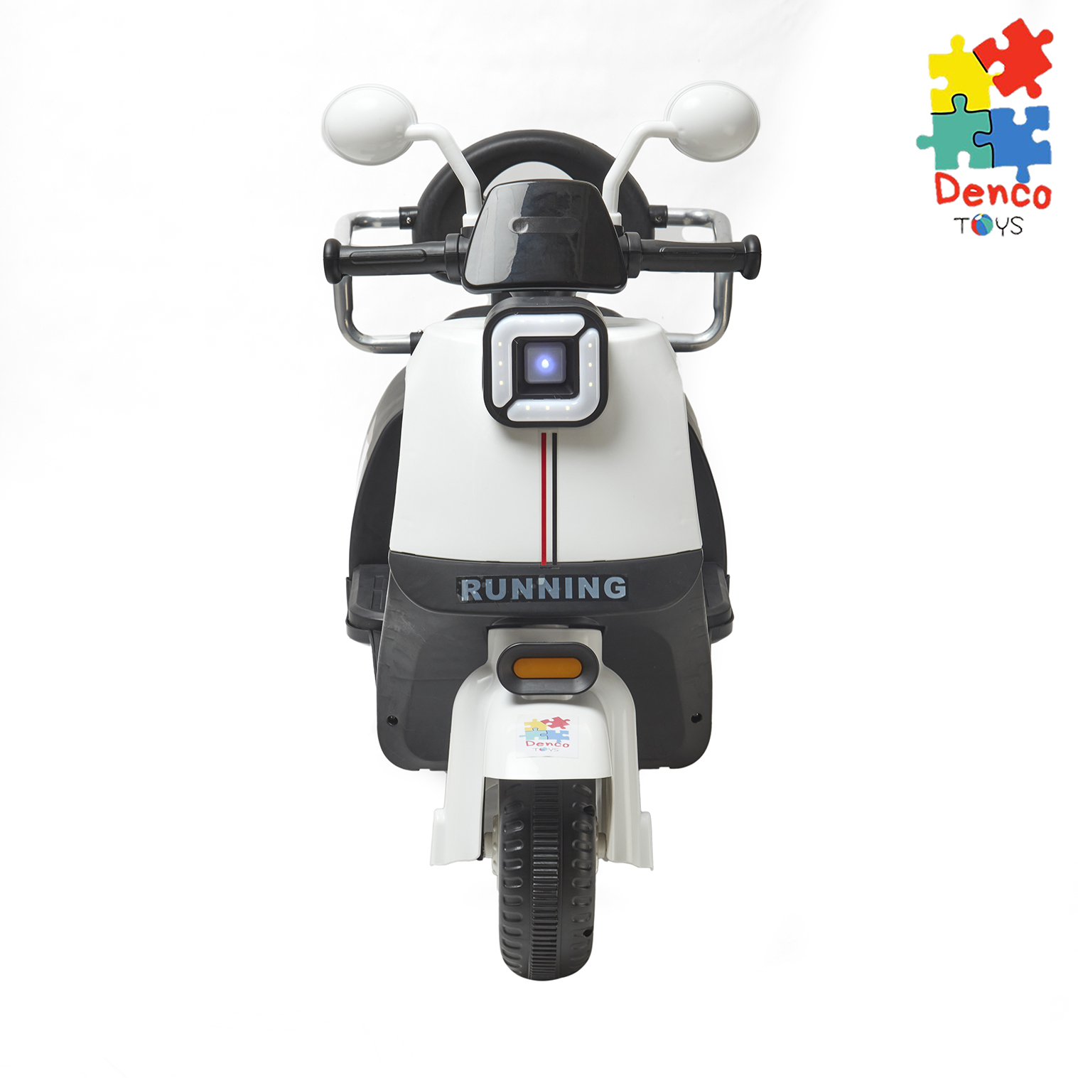Foto 3 pulgar | Montable Eléctrico Moto Vintage Denco Toys Blanco/negro,control Remoto Bluetooth/usb/aux, Música Luces Led, Asiento