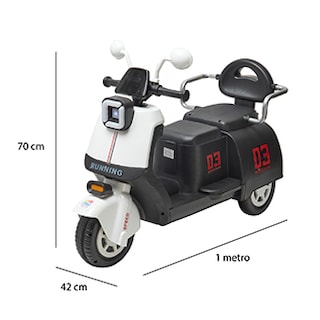 Foto 5 | Montable Eléctrico Moto Vintage Denco Toys Blanco/negro,control Remoto Bluetooth/usb/aux, Música Luces Led, Asiento
