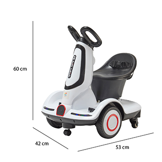 Foto 6 pulgar | Montable Eléctrico Scoote Denco Toys Blanco, Control Remoto Rotación 360° Bluetooth/usb/aux, Música Luces Led, Cint