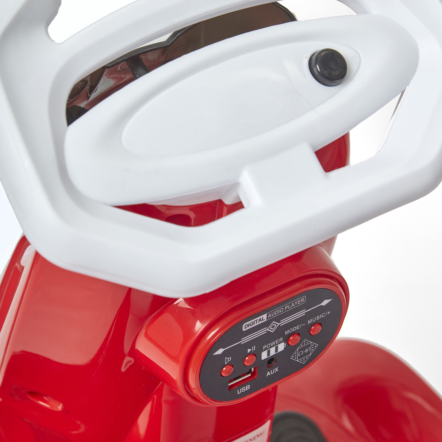Foto 4 pulgar | Montable Eléctrico Bubbles Denco Toys Rojo, Control Remoto Rotación 360° Bluetooth/usb/aux, Burbujas, Música Luces Led