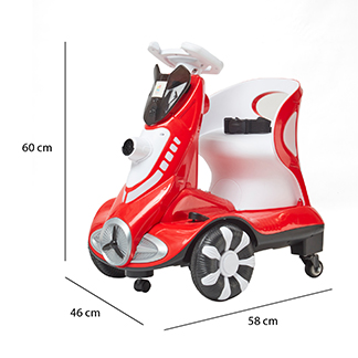 Foto 5 | Montable Eléctrico Bubbles Denco Toys Rojo, Control Remoto Rotación 360° Bluetooth/usb/aux, Burbujas, Música Luces Led