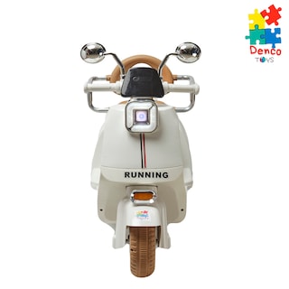 Foto 2 | Montable Eléctrico Moto Vintage Denco Toys Beige/café,control Remoto Bluetooth/usb/aux, Música Luces Led, Asiento Adu
