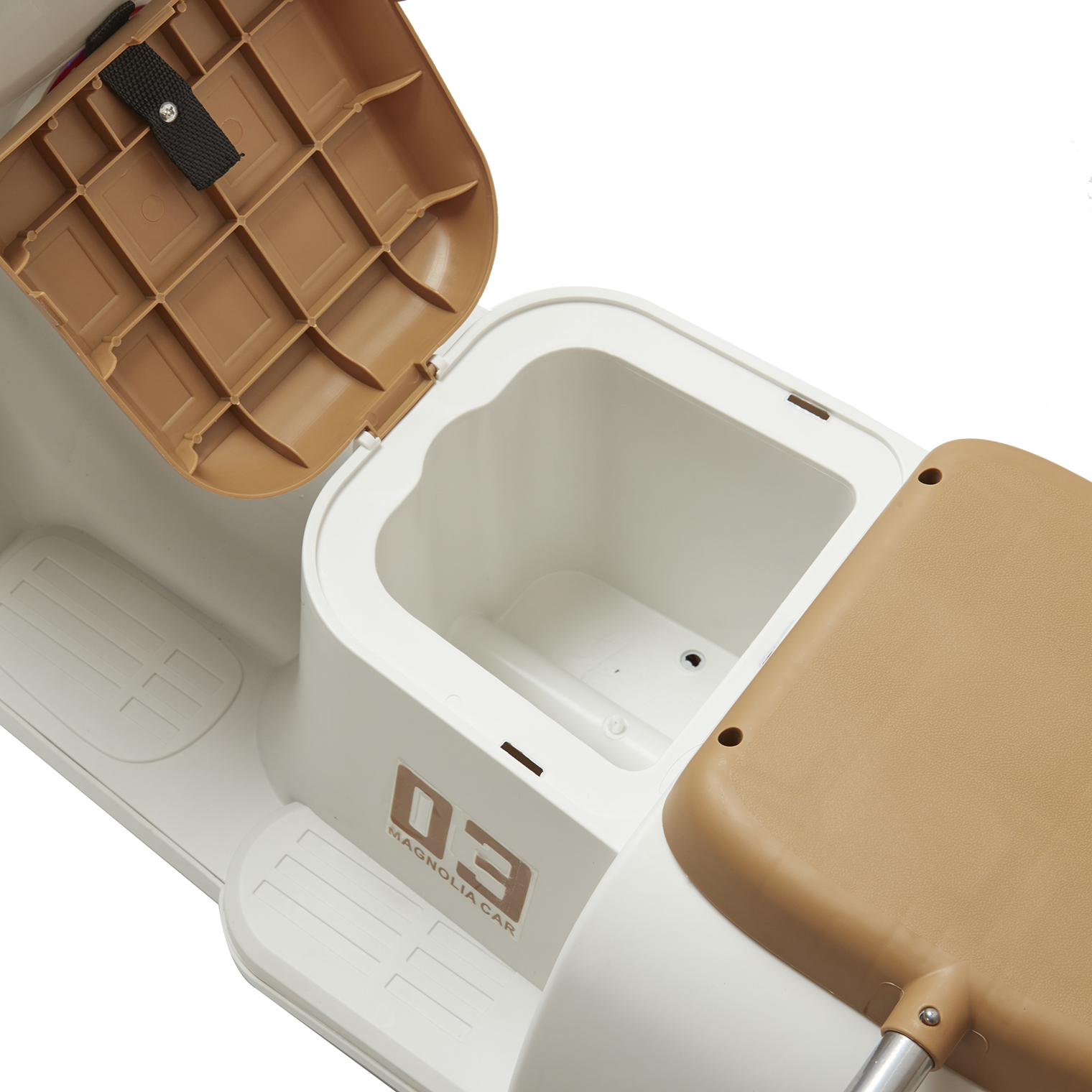 Foto 5 pulgar | Montable Eléctrico Moto Vintage Denco Toys Beige/café,control Remoto Bluetooth/usb/aux, Música Luces Led, Asiento Adu