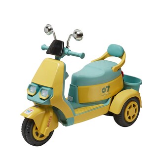 Foto 1 | Montable Eléctrico Motoneta Denco Toys Amarillo/azul, Control Remoto Bluetooth/usb/aux, Música Luces Led,asiento Doble.