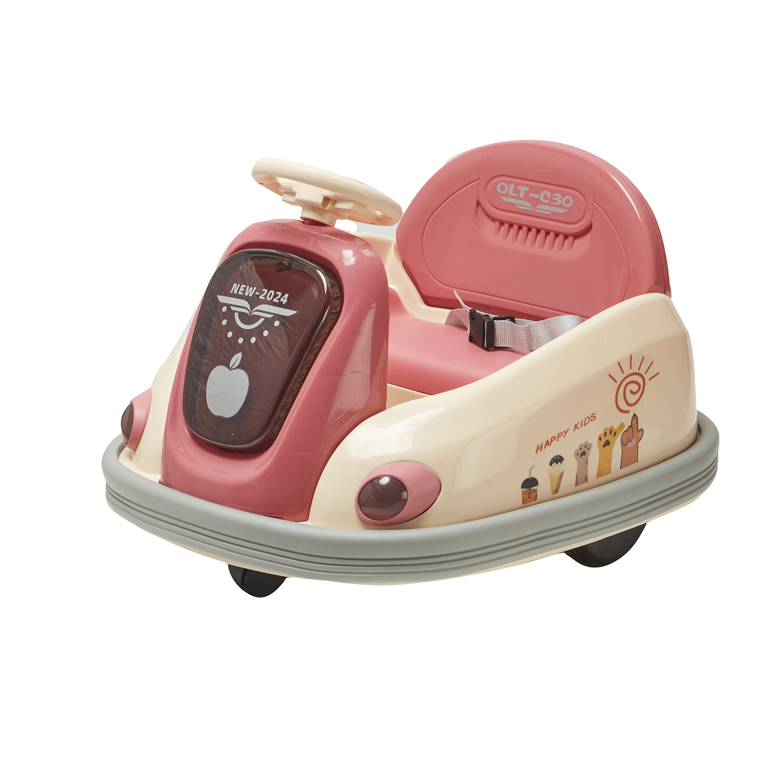 Montable Eléctrico Crash Denco Toys Rosa, Control Remoto Rotación 360° Bluetooth/usb/aux Música Luces Led, Cinturón
