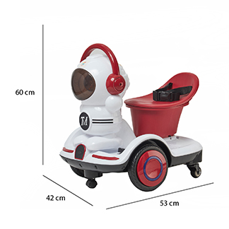 Foto 5 | Montable Eléctrico Motonauta Denco Toys Rojo, Control Remoto Rotación 360° Bluetooth/usb/aux Música Luces Led, Cintu