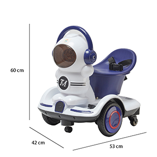 Foto 6 pulgar | Montable Eléctrico Motonauta Denco Toys Azul, Control Remoto Rotación 360° Bluetooth/usb/aux Música Luces Led, Cintu