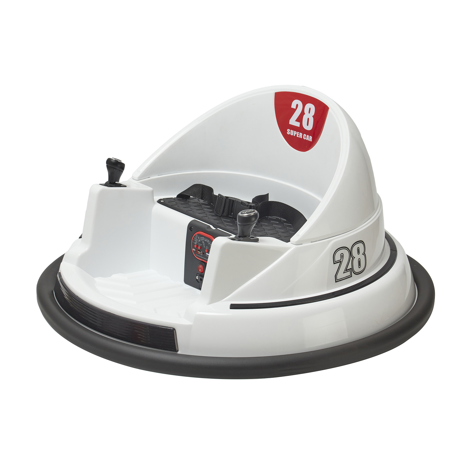 Foto 2 pulgar | Montable Eléctrico Bumper Car Denco Toys Blanco, Control Remoto Rotación 360° Bluetooth/usb/aux Música Luces Led,