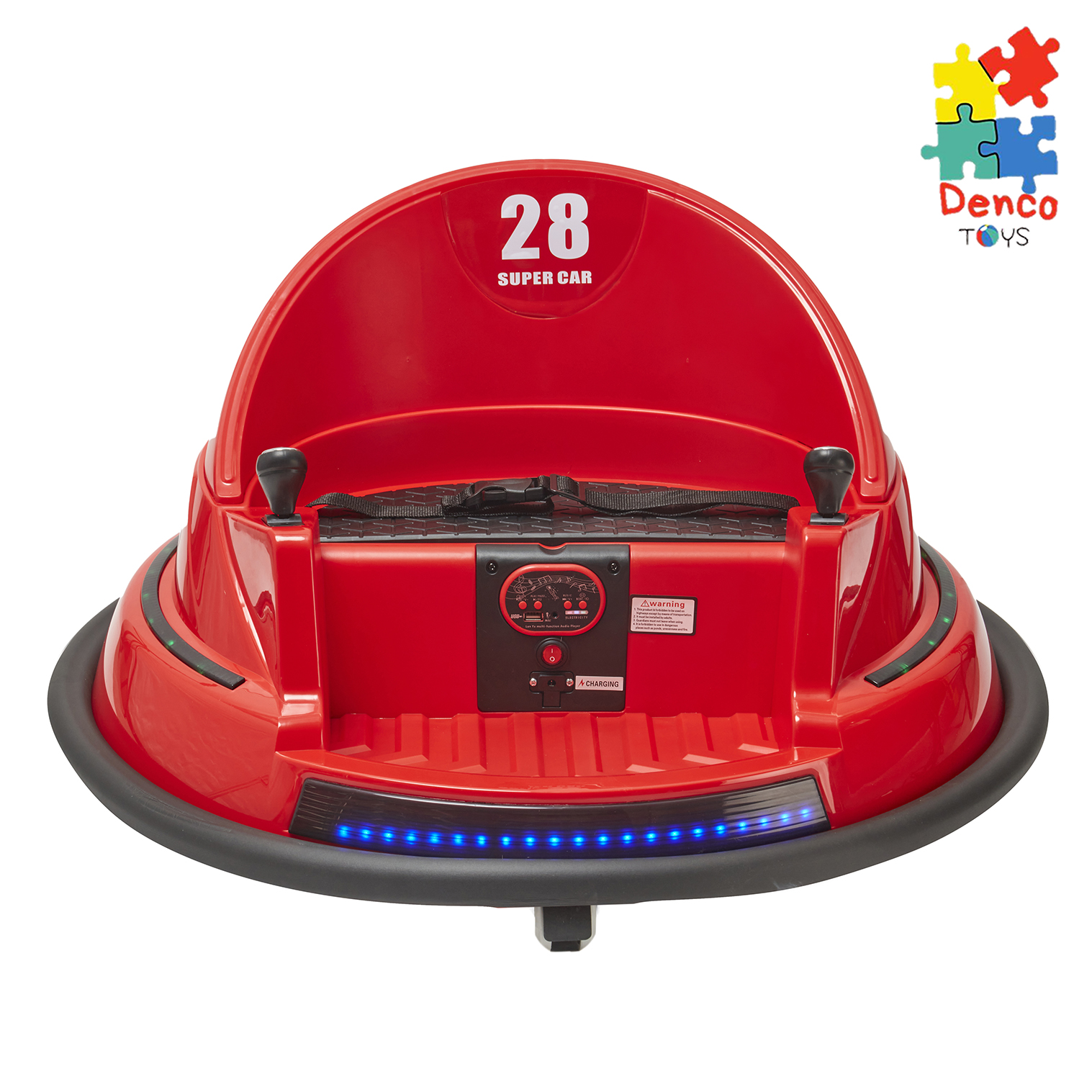 Foto 3 pulgar | Montable Eléctrico Bumper Car Denco Toys Rojo, Control Remoto Rotación 360° Bluetooth/usb/aux Música Luces Led, Cin