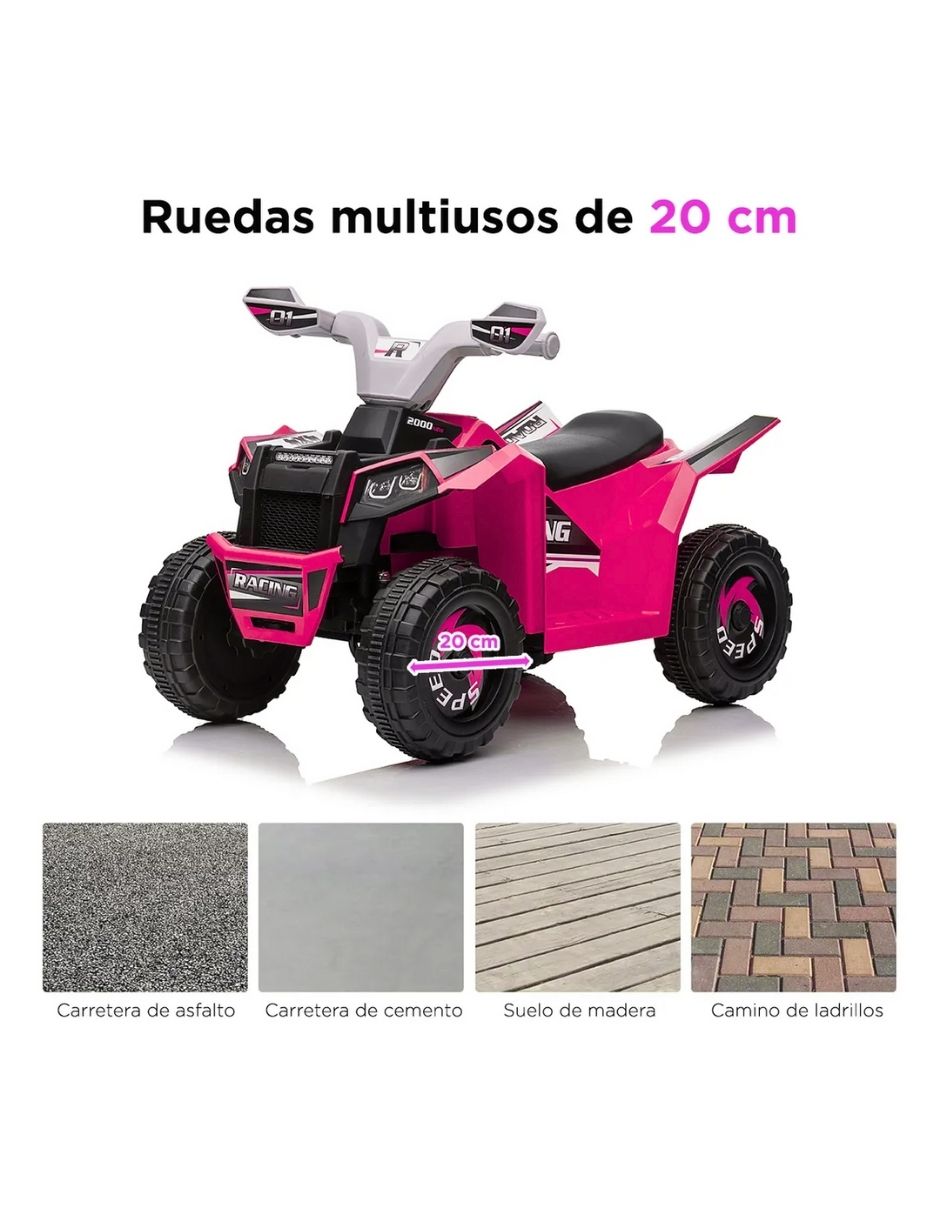 Foto 6 pulgar | Cuatrimoto Mini Moto Eléctrica Montable Infantil Recargable Rosa