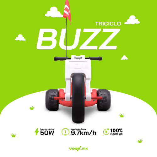 Foto 4 pulgar | Triciclo Eléctrico Infantil Buzz 25v 2ah 50w Rojo