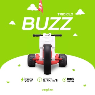 Foto 3 | Triciclo Eléctrico Infantil Buzz 25v 2ah 50w Rojo