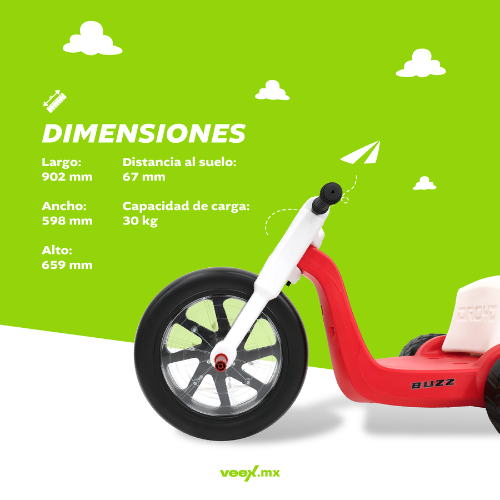 Foto 7 pulgar | Triciclo Eléctrico Infantil Buzz 25v 2ah 50w Rojo