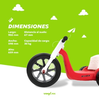 Foto 6 | Triciclo Eléctrico Infantil Buzz 25v 2ah 50w Rojo