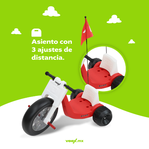 Foto 8 pulgar | Triciclo Eléctrico Infantil Buzz 25v 2ah 50w Rojo