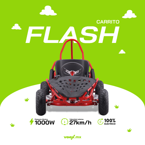 Foto 4 pulgar | Carrito Eléctrico Infantil Flash 48v 12ah 1000w Rojo