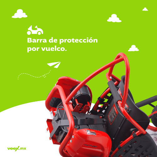 Foto 5 pulgar | Carrito Eléctrico Infantil Flash 48v 12ah 1000w Rojo