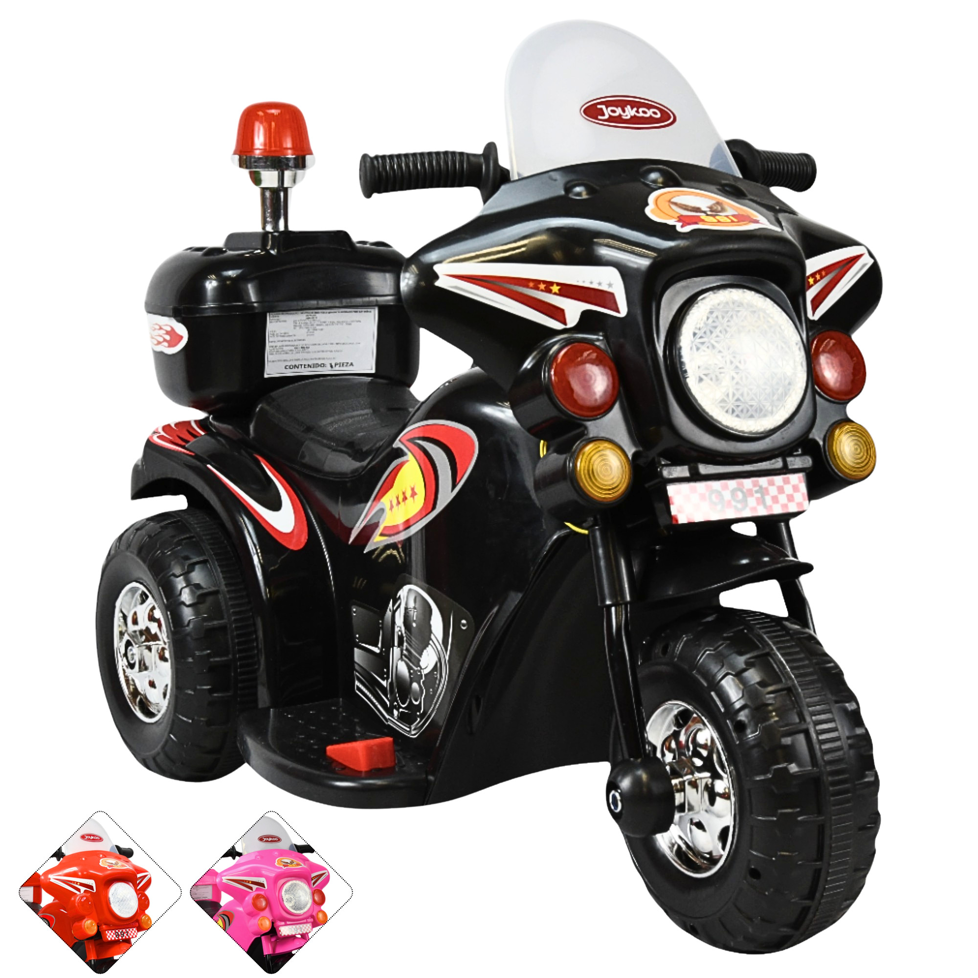Foto 2 pulgar | Moto Montable Eléctrica Para Niños Con Luces Y Sonido Bateria Recargable De 6v - Negro